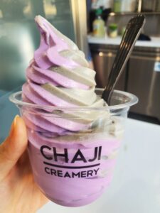 Chaji Creamery - ube & black sesame swirl