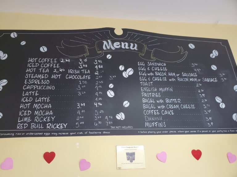 PS Gourmet Coffee - menu